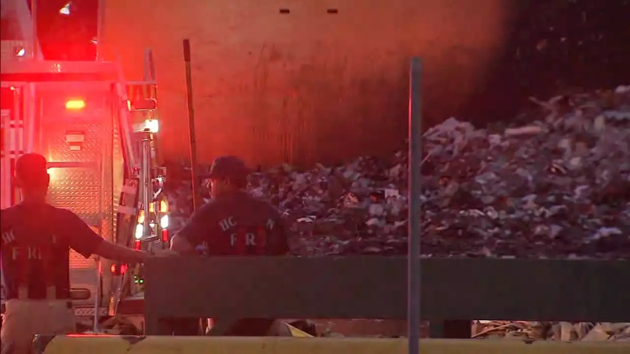 Air quality 'is good' as crews monitor fire at northwest Houston recycling center, officials say