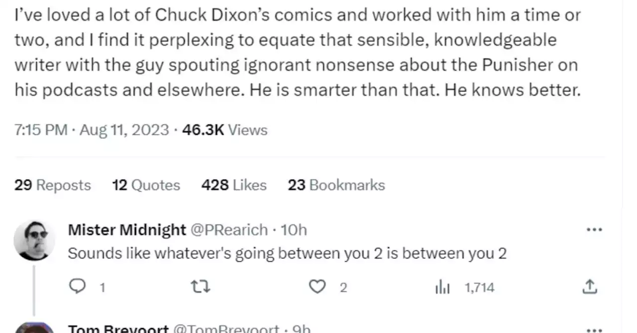 Tom Brevoort On Chuck Dixon On Fox News- Daily LITG 12th August 2023