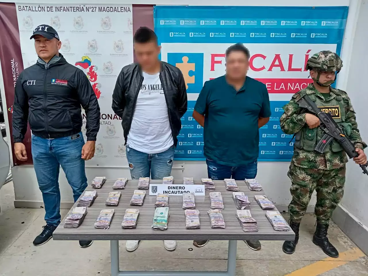 Padre e hijo capturados con más de 100 millones de pesos destinados a la compra de droga