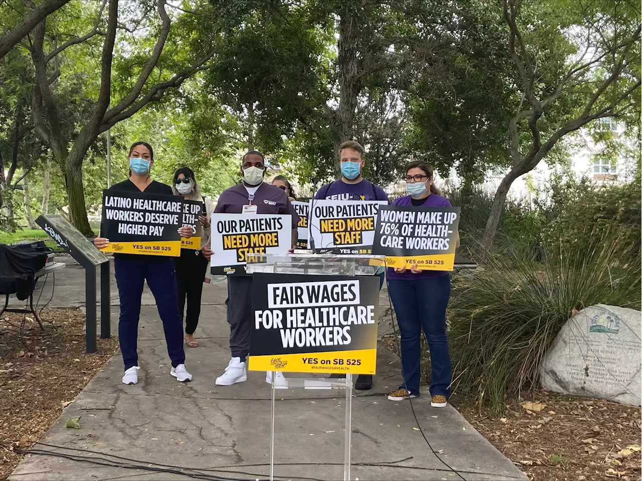 San Diego County healthcare workers rally for $25/hour minimum wage