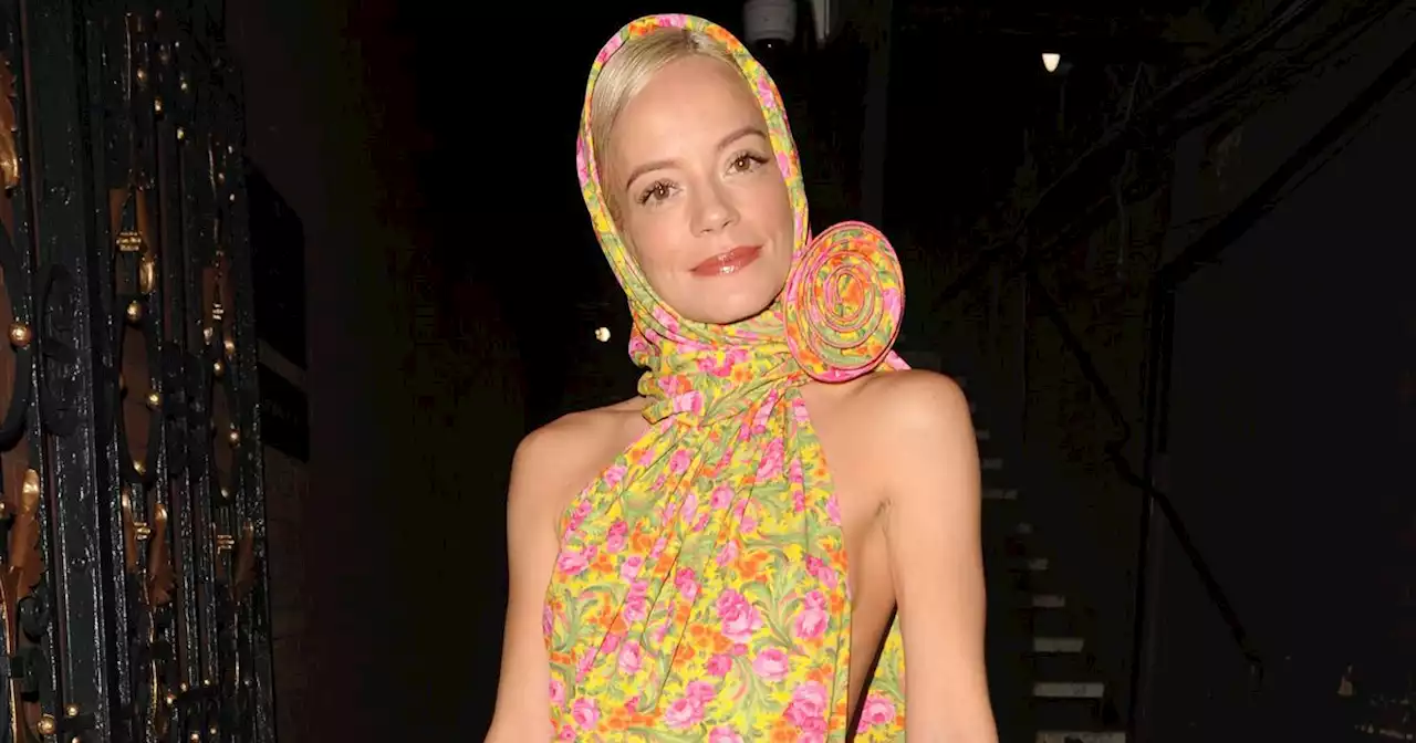 Lily Allen narrowly avoids wardrobe malfunction in risqué floral outfit