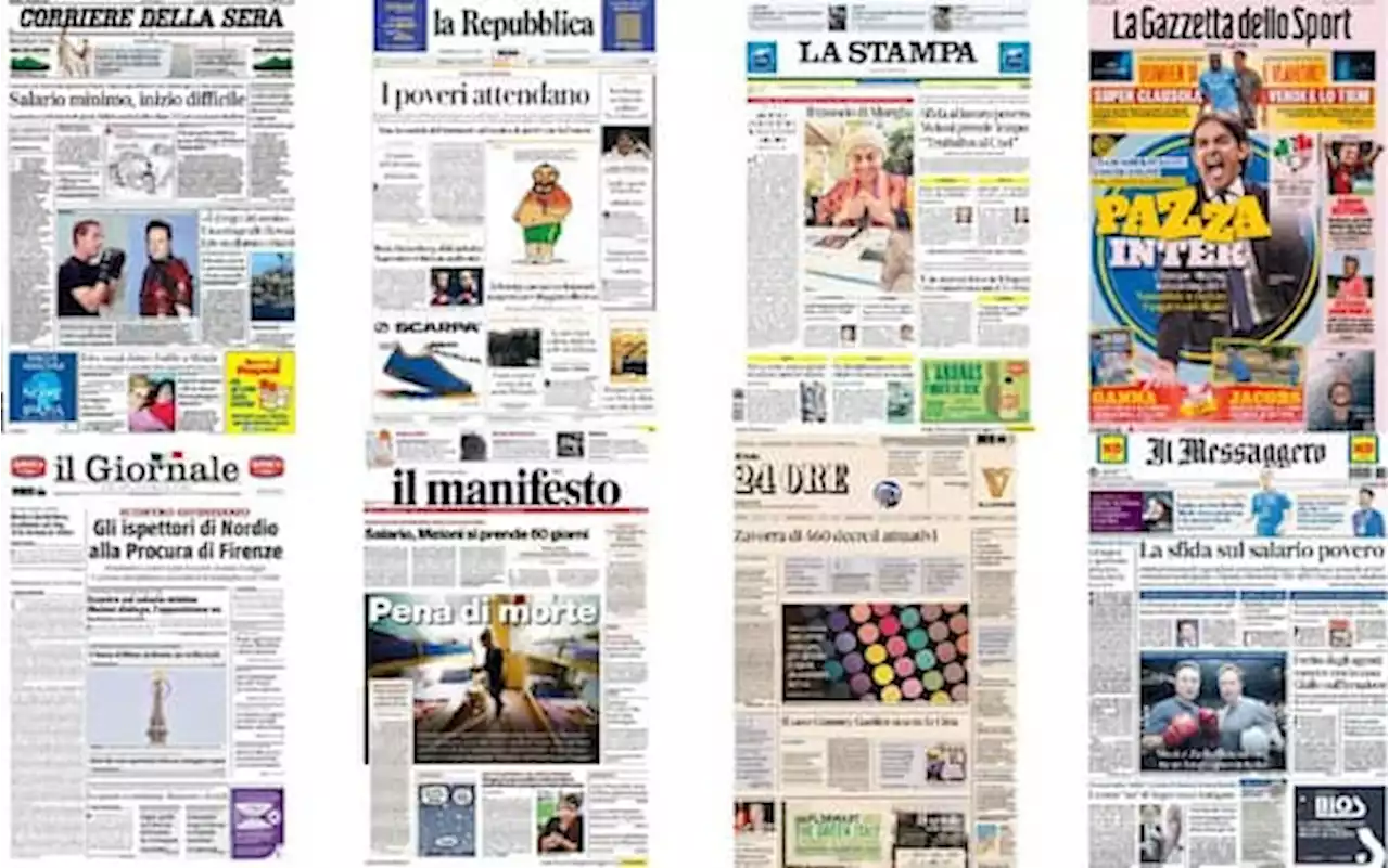 Le prime pagine dei quotidiani di oggi 12 agosto: la rassegna stampa