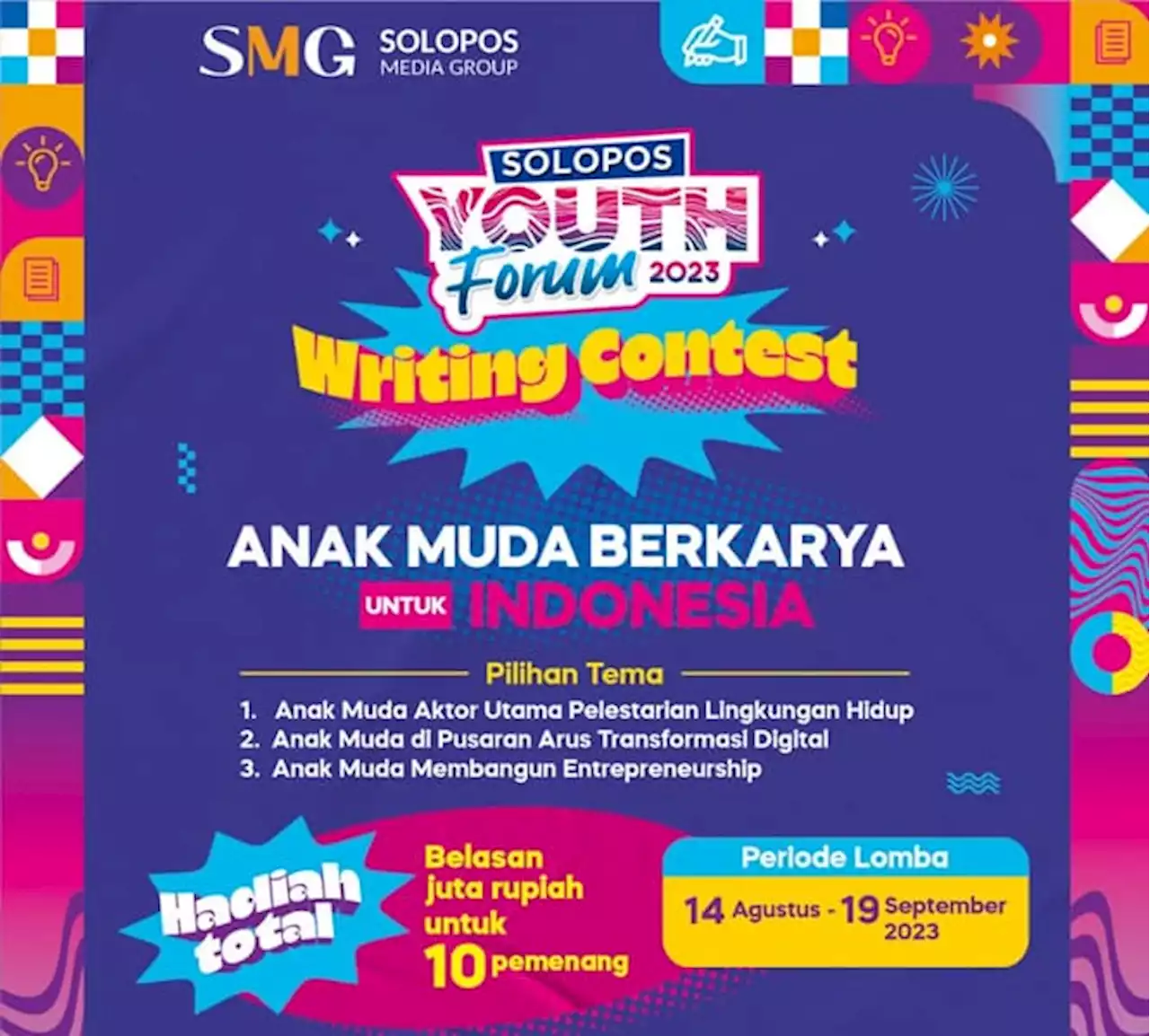 Writing Contest Solopos Berhadiah Jutaan Rupiah Dimulai Senin, Cek Cara Ikutnya