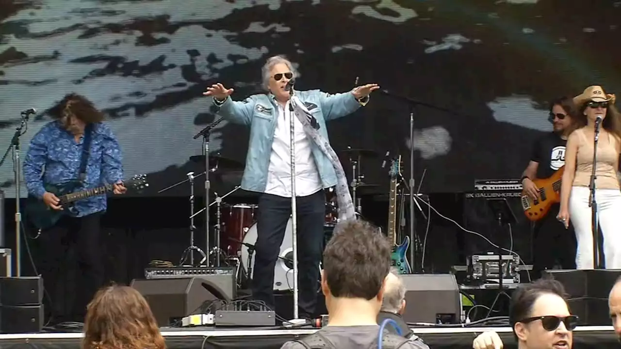 ABC7's Dan Ashley performs at Outside Lands in Golden Gate Park