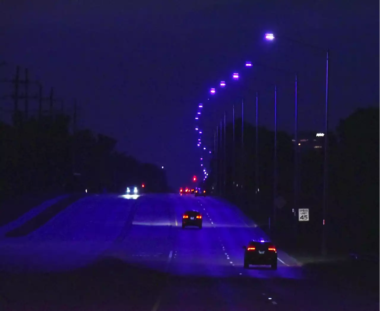 Purple haze: How defective LED light fixtures are casting spooky glow over some suburban roads