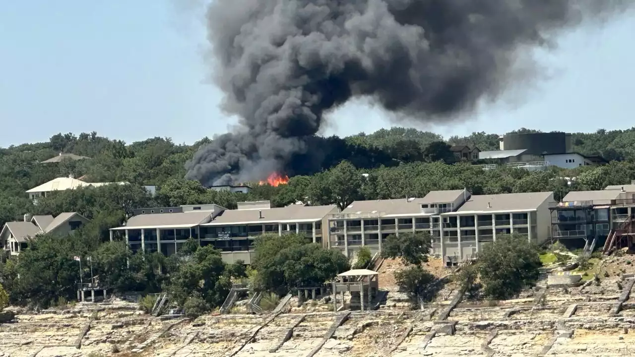 WATCH: 'Fully involved' structure fire burning on Lake Travis