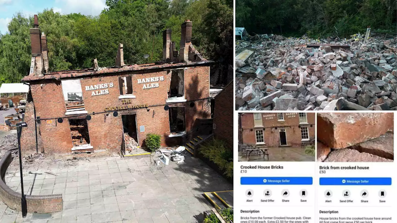 Demolished Crooked House pub bricks being sold for £50 on Facebook by 'vultures'