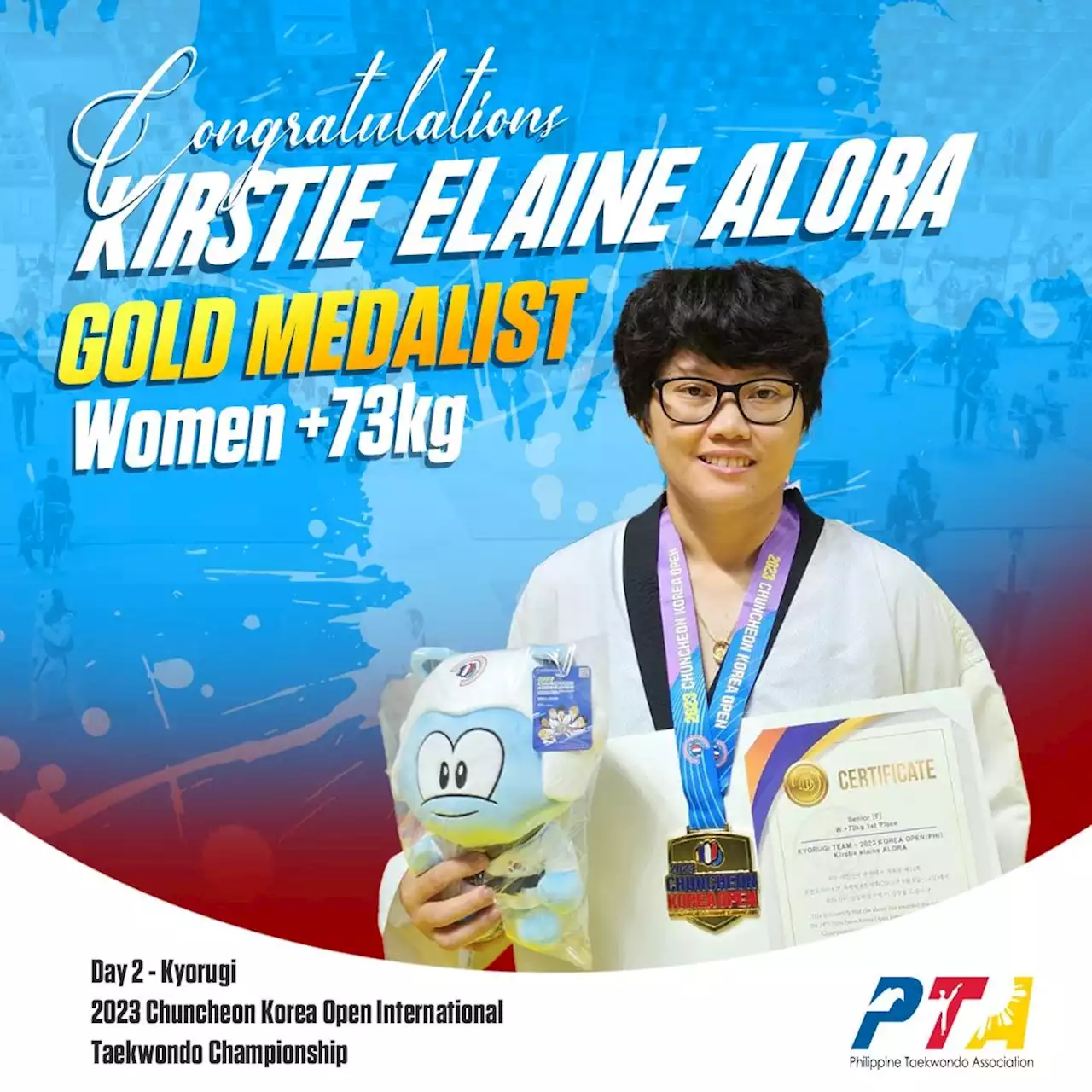 Taekwondo jin Elaine Alora clinches gold in Korea Open