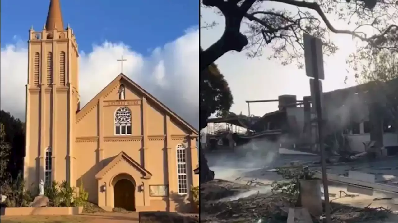 Video: iglesia quedó intacta pese a los incendios forestales en Maui, Hawái