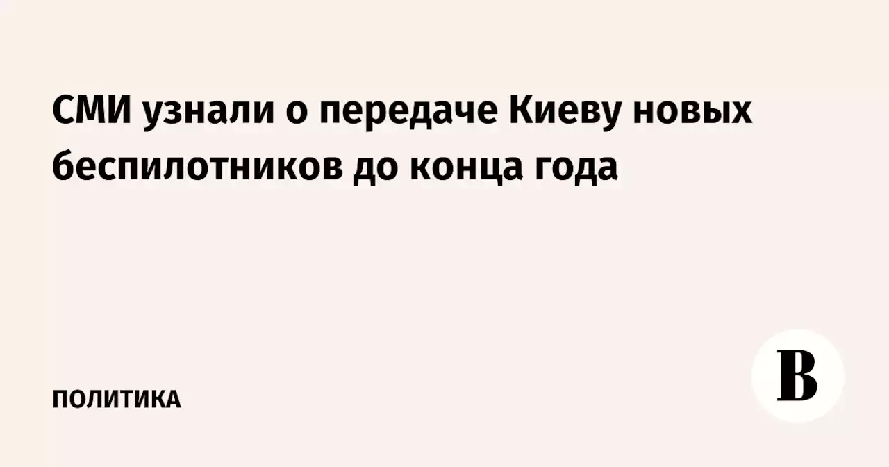 СМИ узнали о передаче Киеву новых беспилотников до конца года