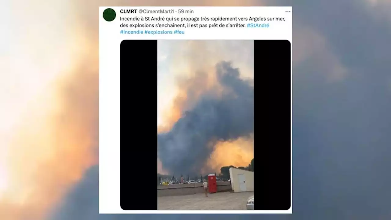 Pyrénées-Orientales : les images impressionnantes de l'incendie qui touche le sud du pays