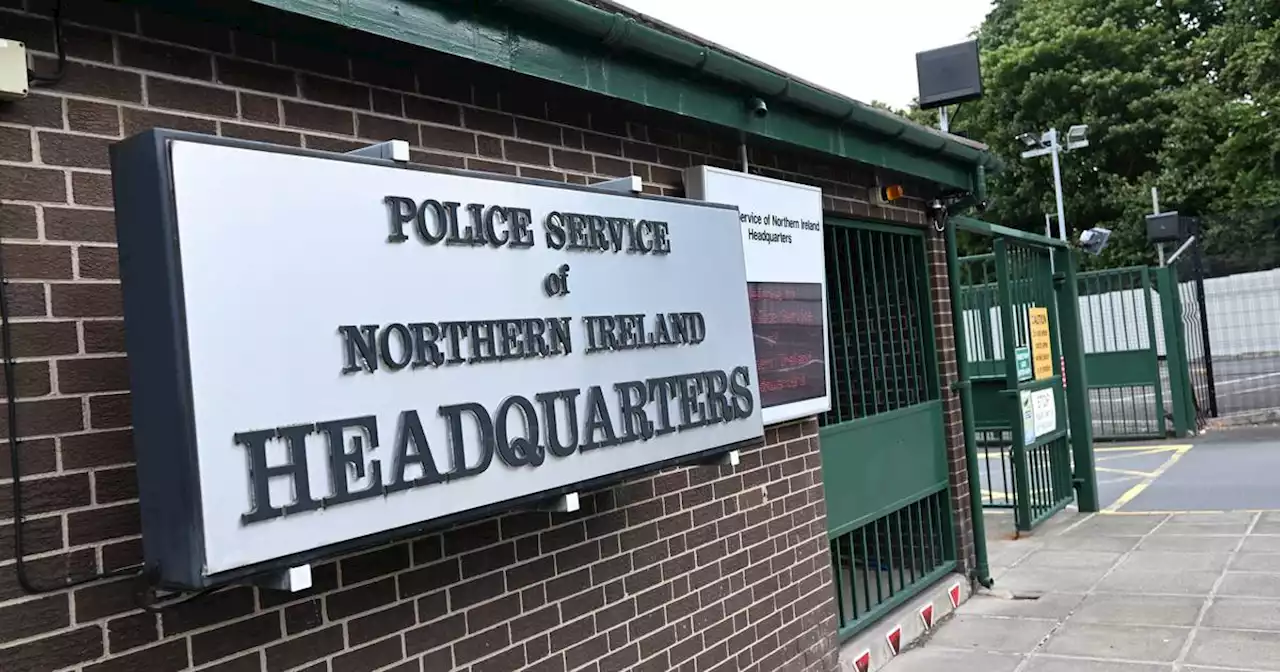 Document purported to be from PSNI data leak posted on wall opposite Sinn Féin’s Belfast office