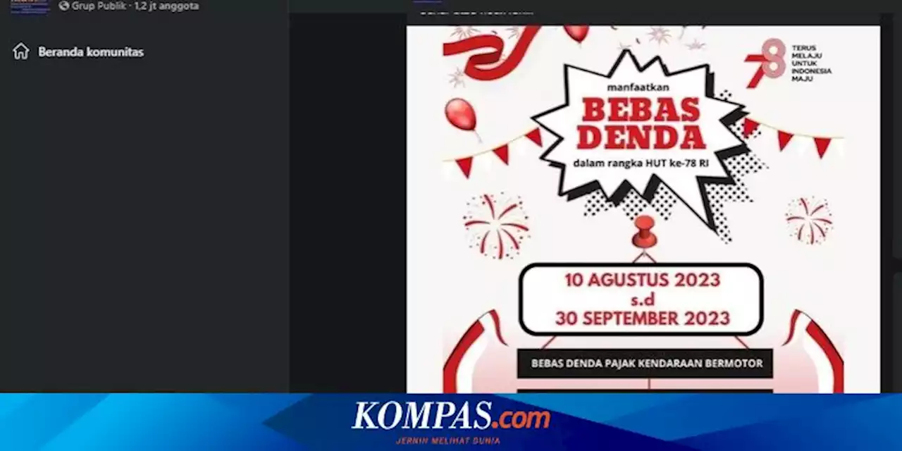 Bebas Denda Pajak Kendaraan Bermotor DIY hingga 30 September 2023