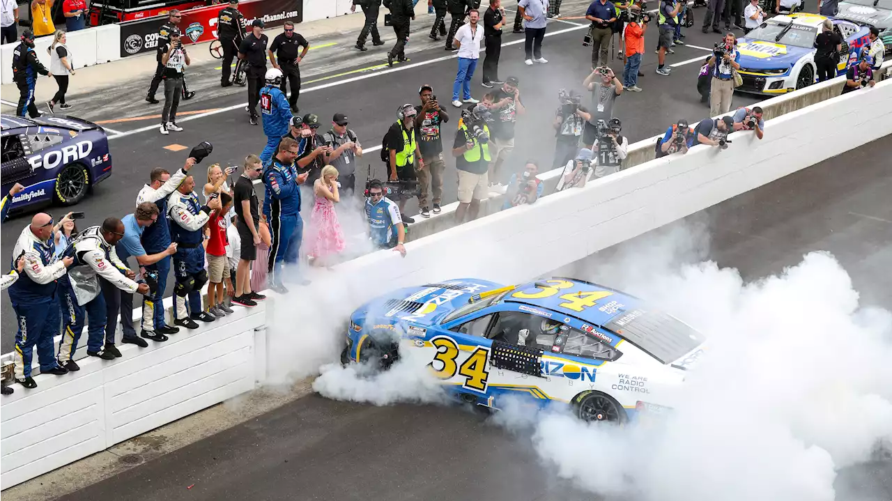 Michael McDowell holds off Chase Elliott for dominant win at the Brickyard