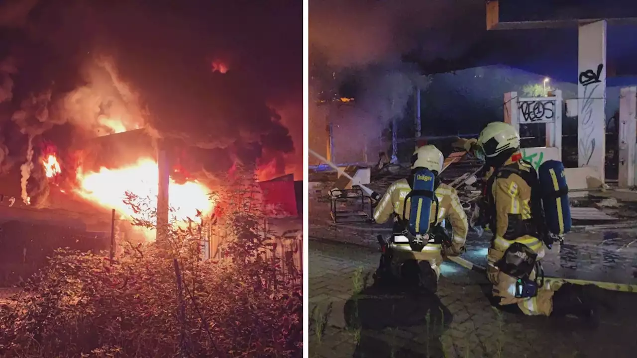 Impressionnant incendie dans une station-service désaffectée d'Anderlecht: un pompier blessé pendant l'intervention