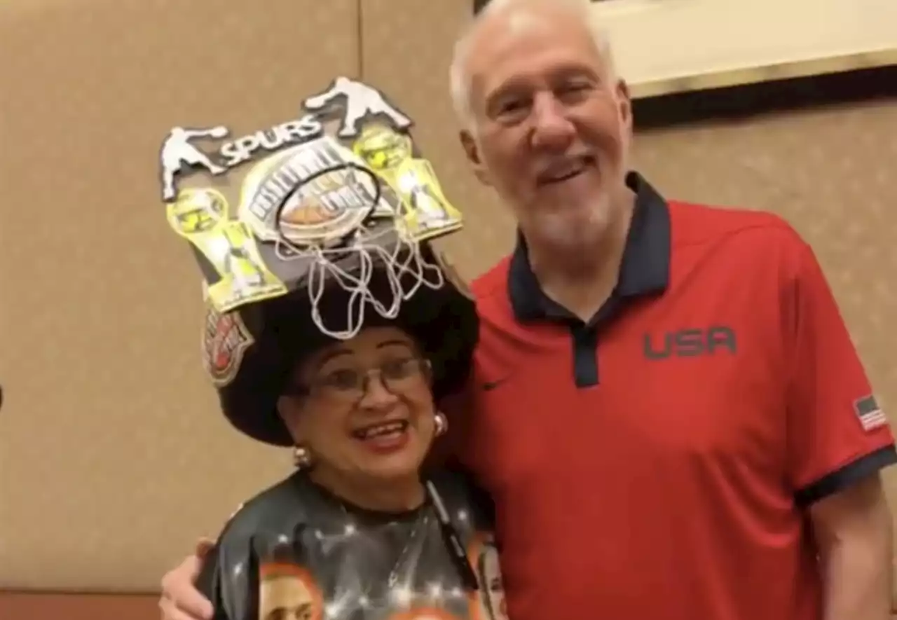 Spurs superfan and Gregg Popovich share viral moment