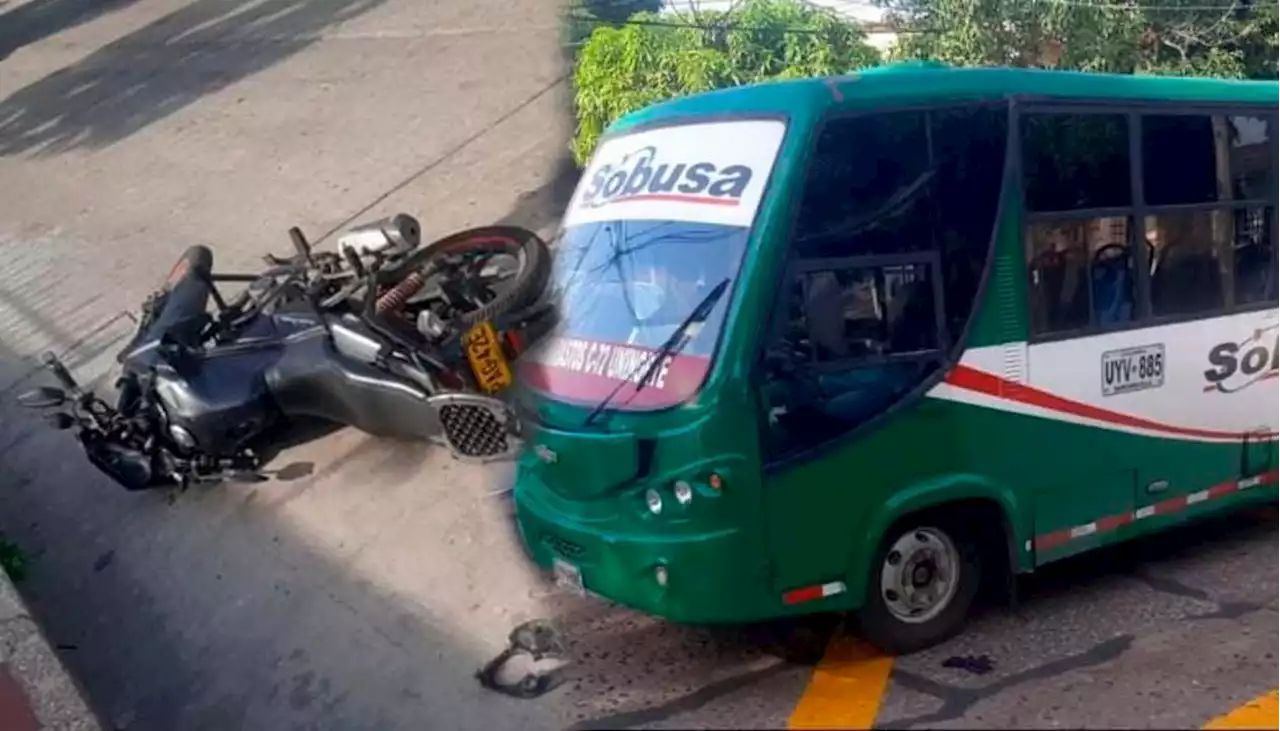 Un muerto y un herido tras choque de moto y bus en Los Andes