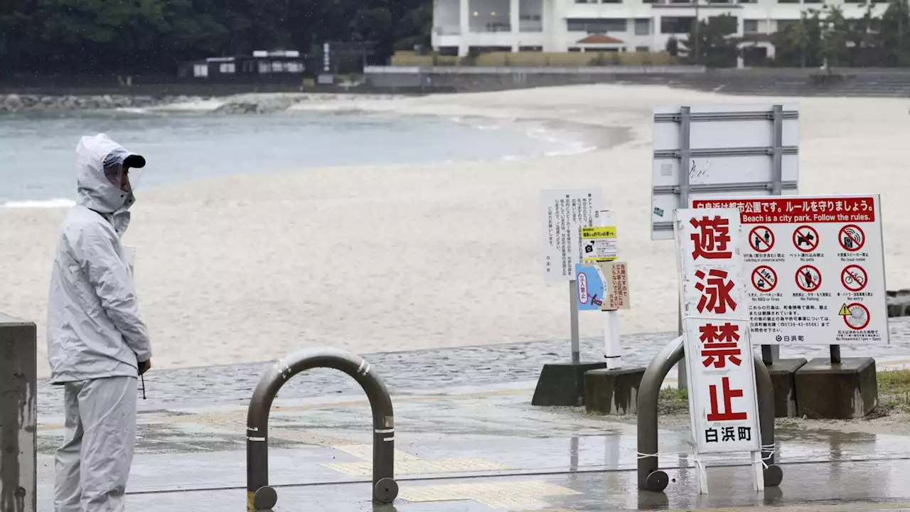 Typhoon approaches western Japan, threatening to bring heavy rain and high winds during holiday week