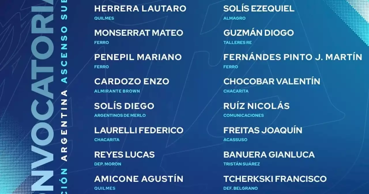 Nueva lista de la Sub 20 del Ascenso para entrenar en el predio Messi