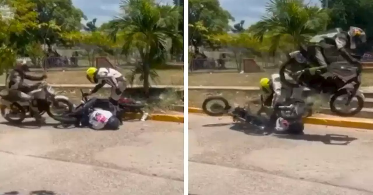 Accidente en campeonato de motos en Valledupar dejó tres heridos: impactantes imágenes