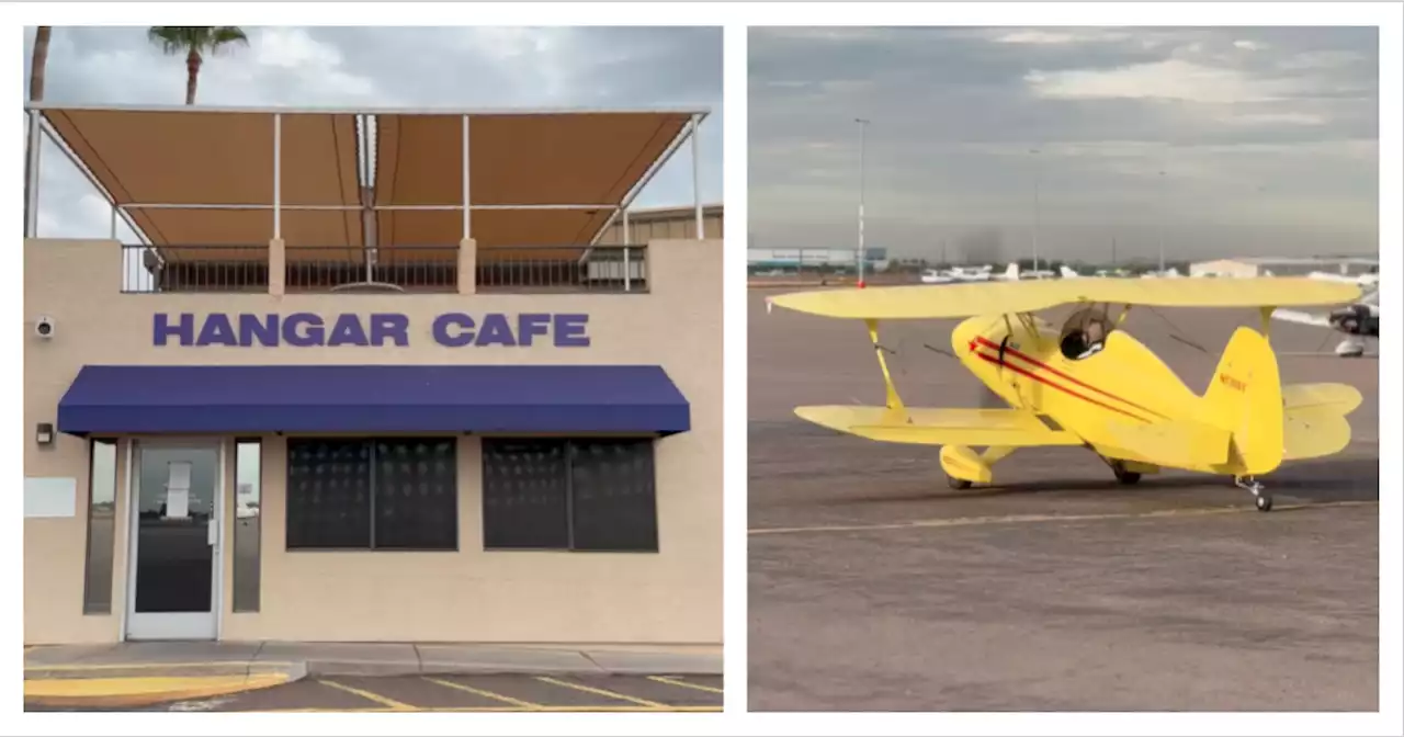 Grab breakfast at a diner on an airport runway in Chandler