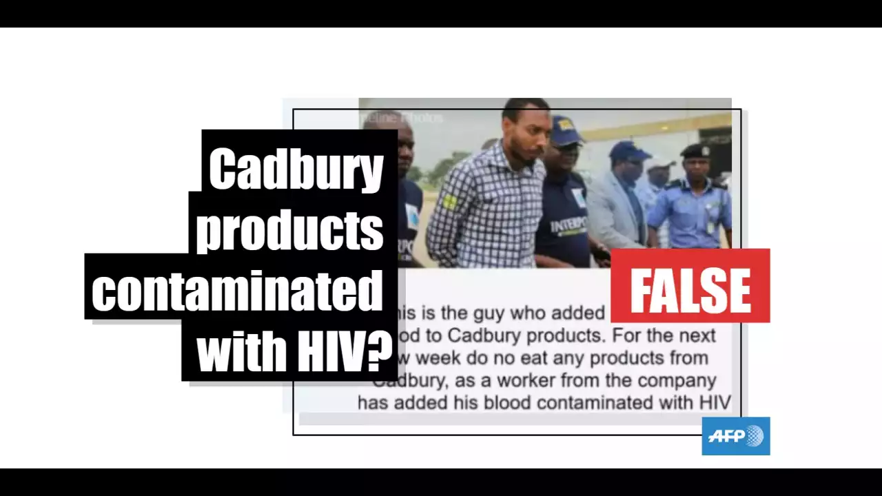 No, Cadbury and Pepsi products were not infected with HIV