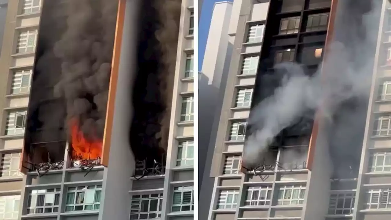 2 people taken to hospital after fire breaks out in Ghim Moh Link block