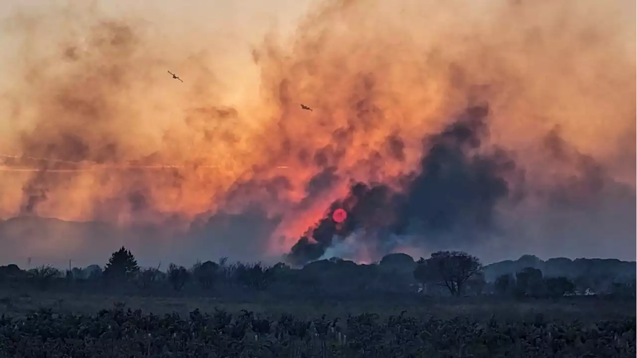 Most vacationers return to their campsites after a wildfire ripped through French tourist area