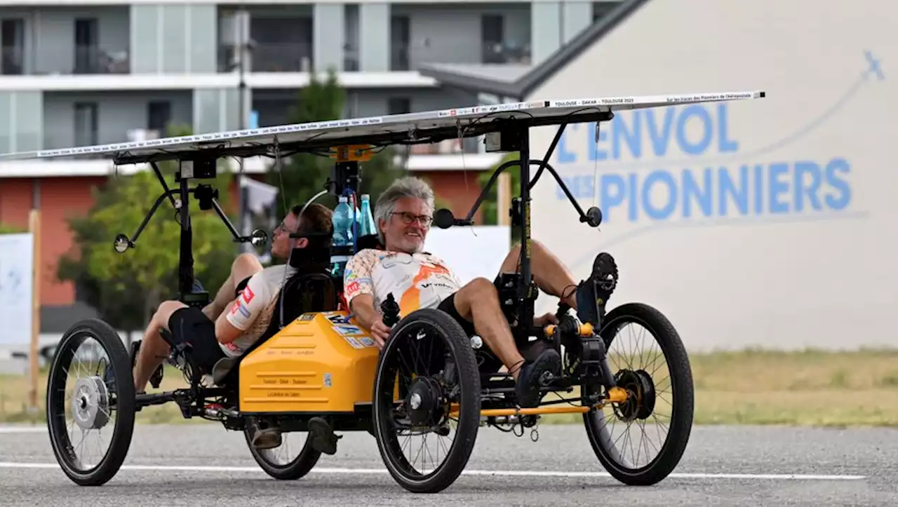 [VIDEO] VIDEO. Toulouse : ils vont parcourir 10 000 km sur un vélo tandem solaire sur la trace des Pionniers de l'Aéropostale