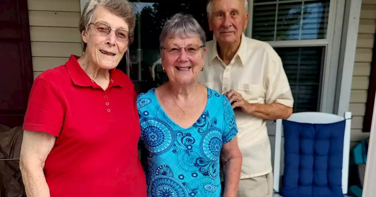 Touching moment transatlantic pen pals meet up for first time after 70 years