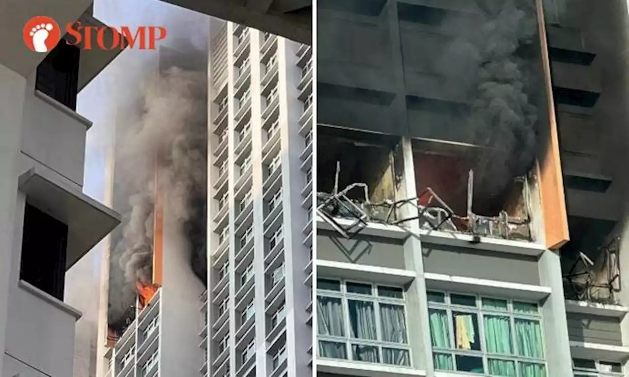 Fire engulfs 36th-storey flat in Ghim Moh, 60 people evacuated and 2 taken to hospital