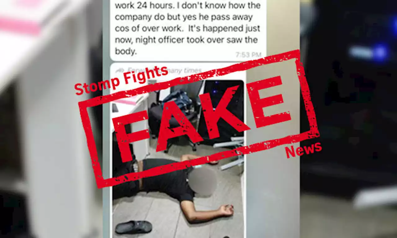 S'pore firm makes police report over online hoax about employee dying from overwork