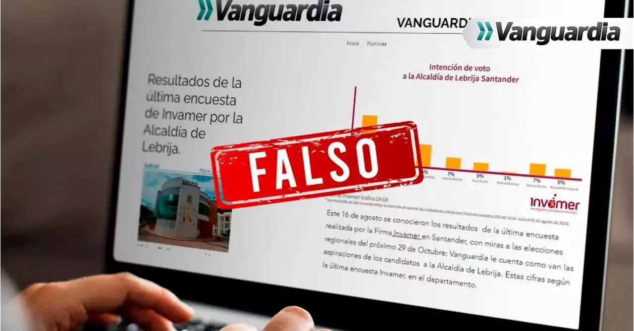 Vanguardia no publicó encuesta de intención de voto a la Alcaldía de Lebrija, Santander