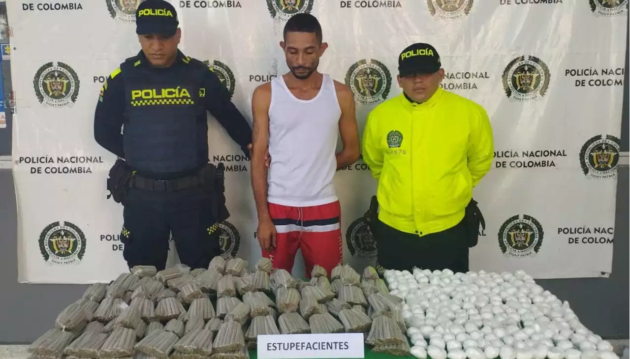 Cayó alias 'Pollo' con 3 mil cigarrillos de marihuana y más de 2 mil dosis de base de coca