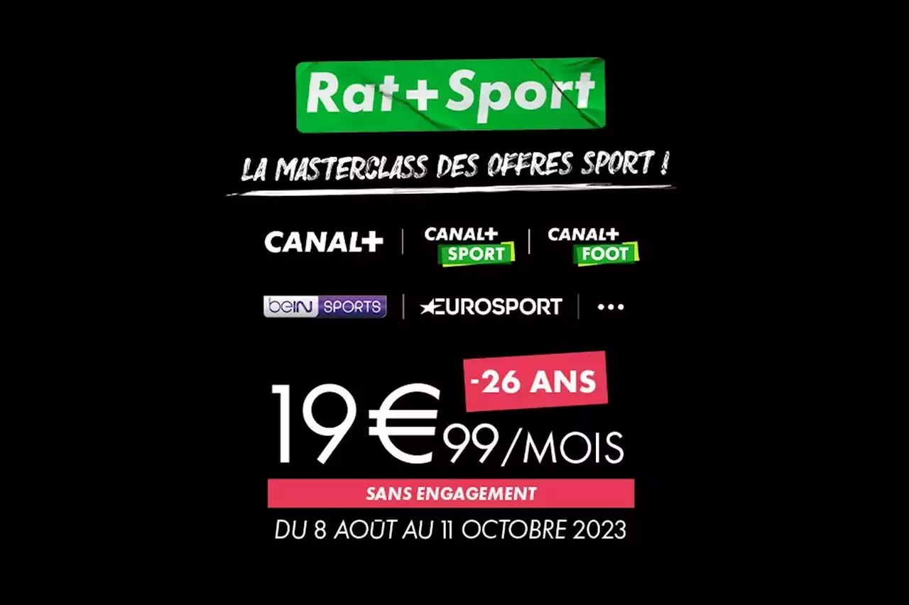 Canal+ : découvrez l'excellente offre Rat+ Sport à moins de 20 euros par mois