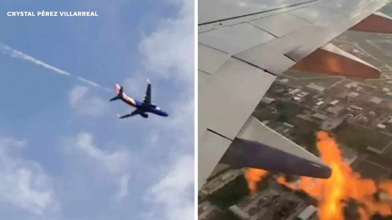 Southwest plane makes emergency landing after flames seen shooting out of engine