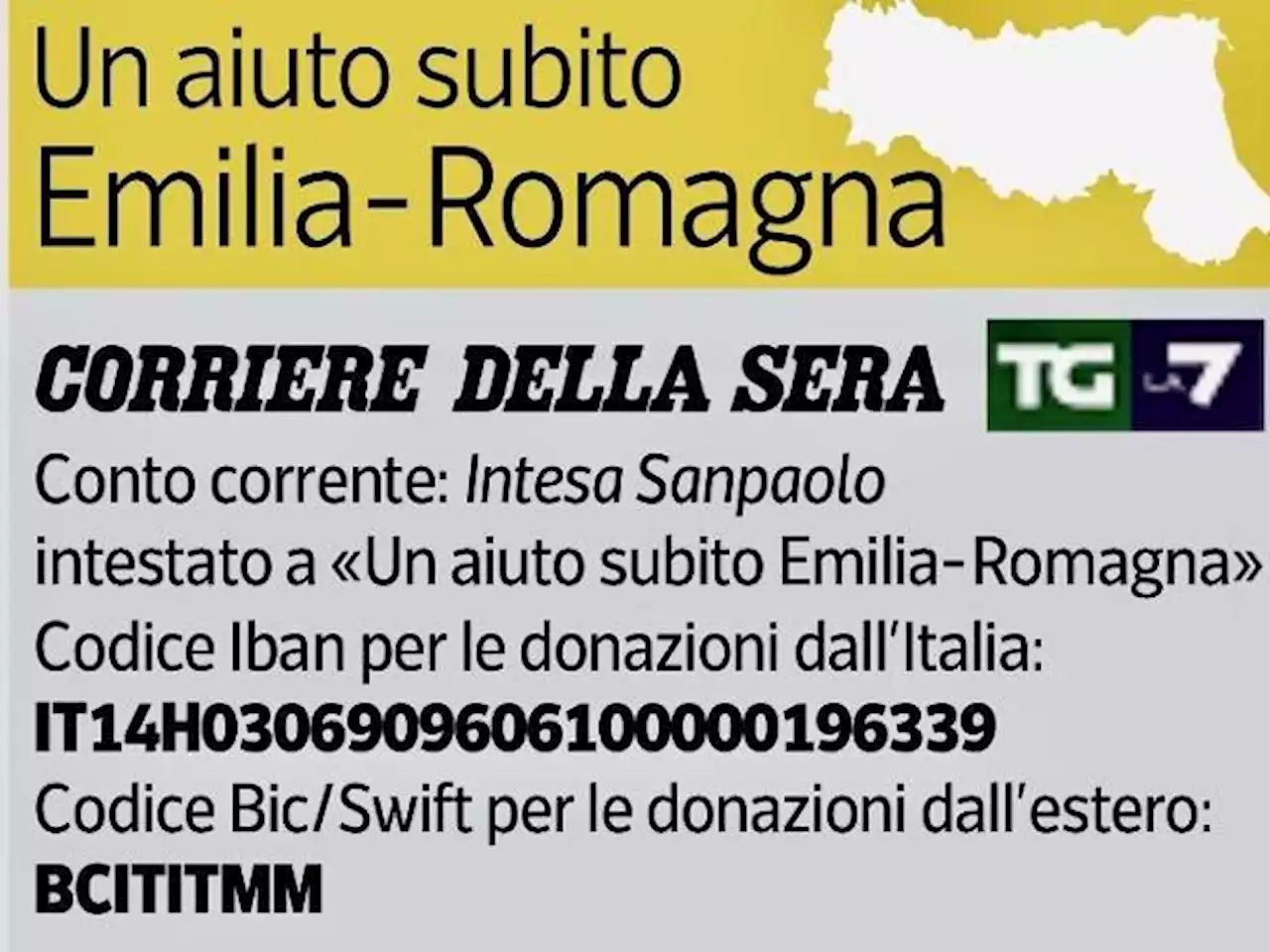 «Un aiuto subito» per l’Emilia Romagna sfiora i quattro milioni