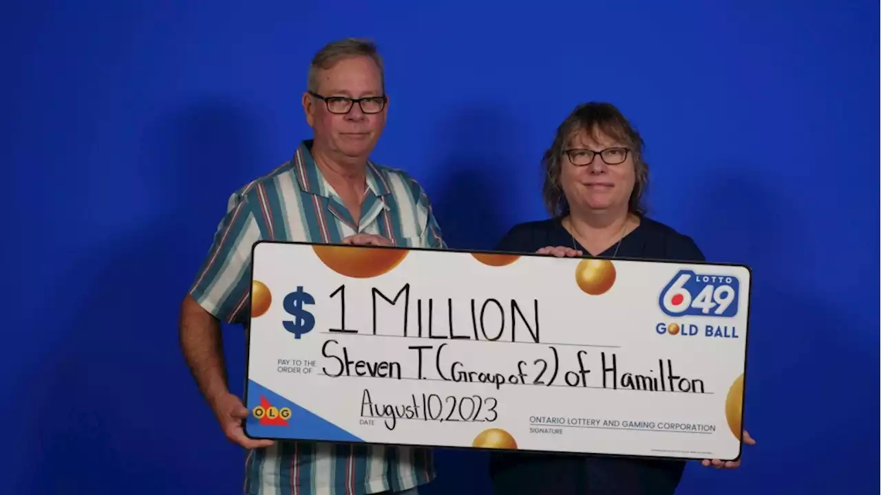 Ontario couple feels 'world has been lifted' off their shoulders after $1M lotto win