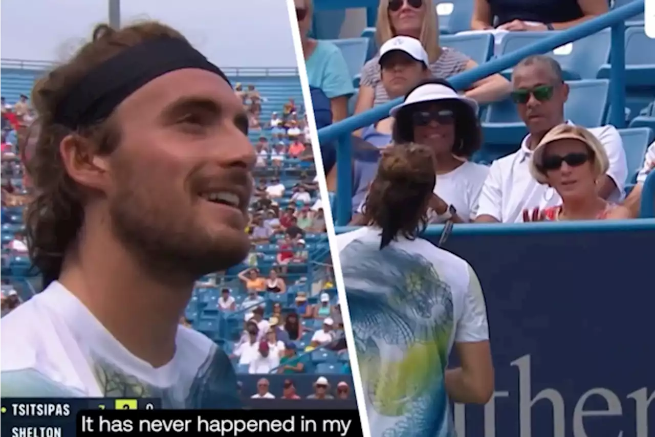 VIDEO. Bizarre taferelen: toptennisser Stefanos Tsitsipas confronteert vrouw die “een bij nadoet” tijdens opslagspel