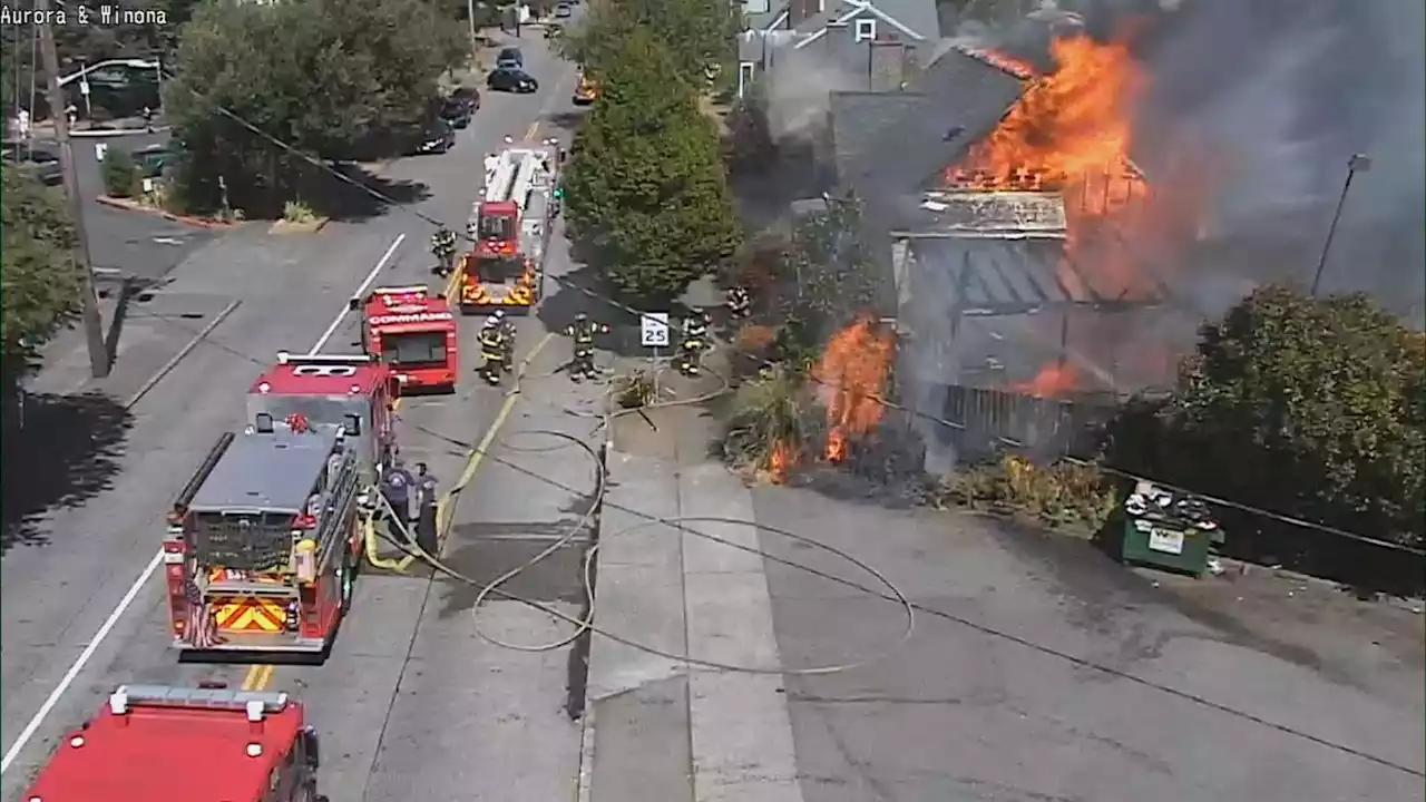 Crews battle large house fire in Seattle’s Green Lake neighborhood