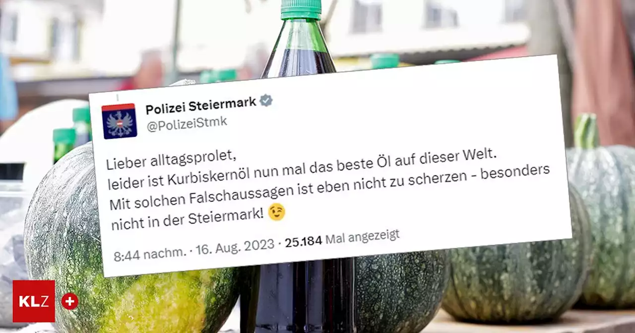 Schlagfertige Polizei im Netz - &quot;Polizeilich bestätigt&quot;: Kürbiskernöl ist das beste Öl der Welt