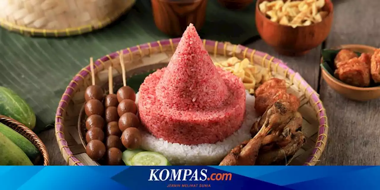 Resep Nasi Tumpeng Merah, Sajikan dengan Ayam Goreng dan Abon