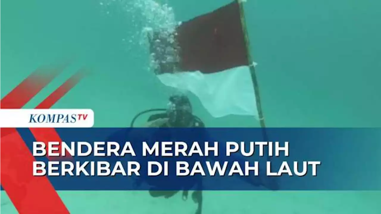 Pengibaran Bendera Merah Putih di Bawah Laut Indonesia Meriahkan HUT ke-78 RI