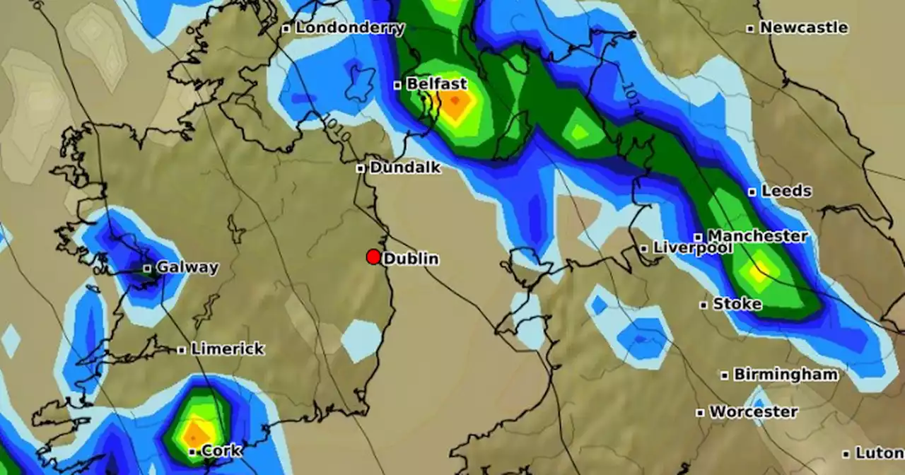 Map of areas to get heatwave temperatures today before 65mm of rain arrives