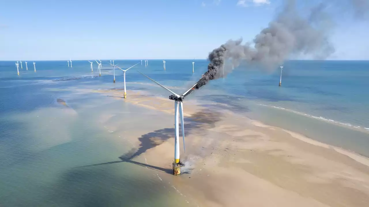 Wind turbine catches fire off Norfolk coast as Scroby Sands investigation under way