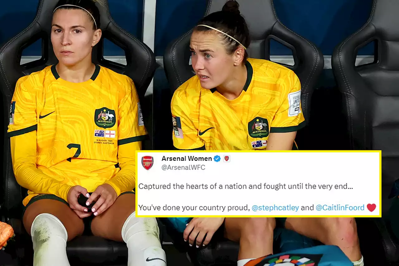 Arsenal post classy tweet in wake of England's World Cup semi-final win over Australia