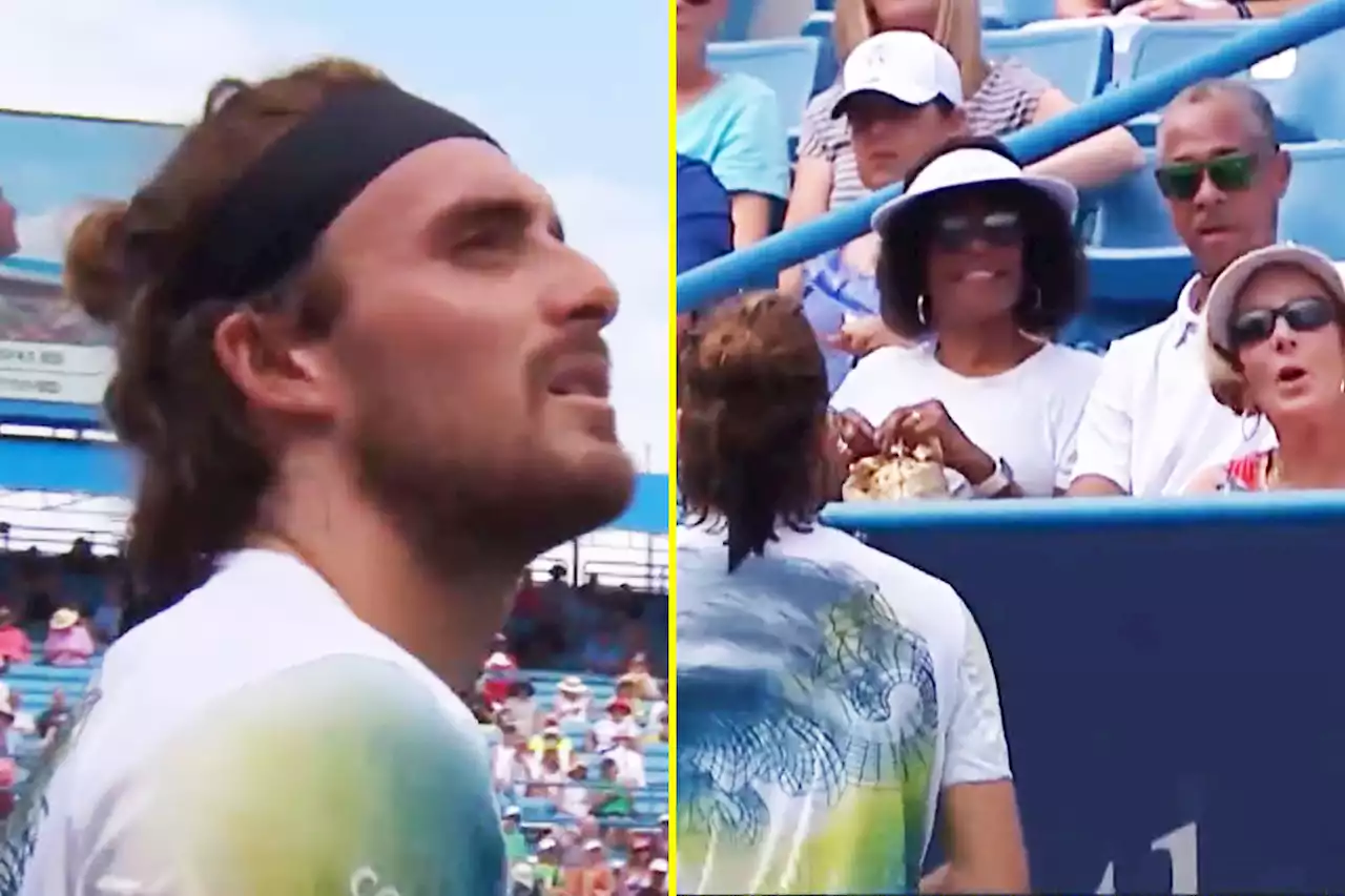 Bizarre footage shows woman apologising to Tsitsipas for imitating bee mid-match