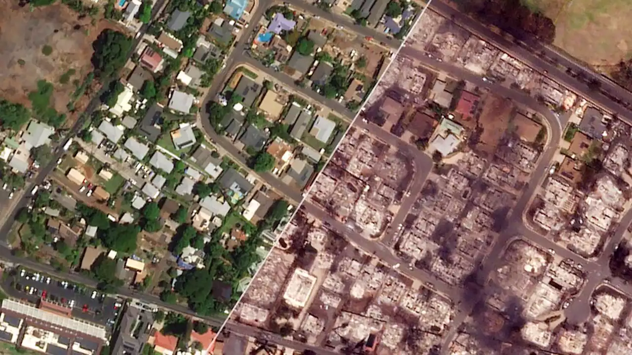 These satellite images show how deadly fires all but wiped this town from the map