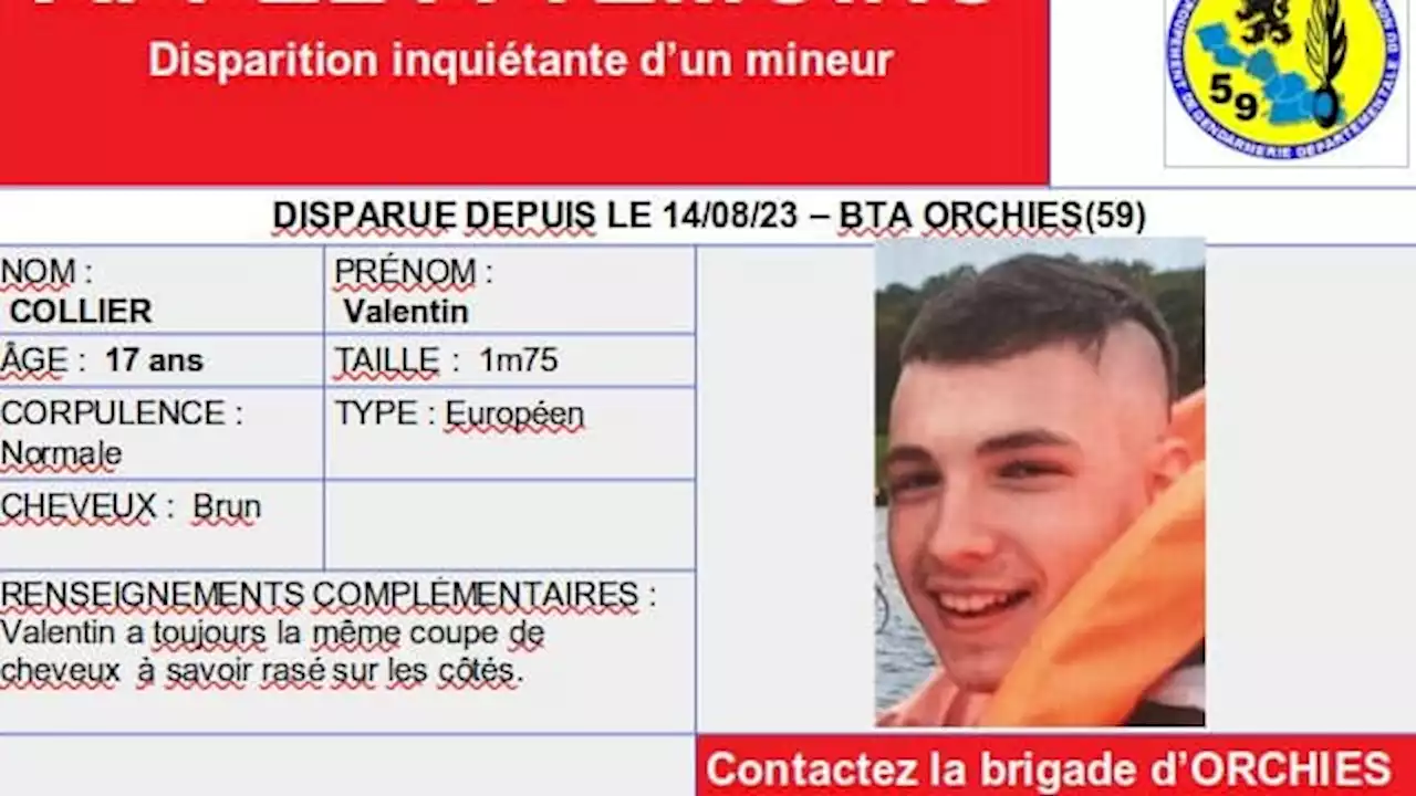 Nord: un appel à témoins lancé après la disparition inquiétante d'un adolescent de 17 ans