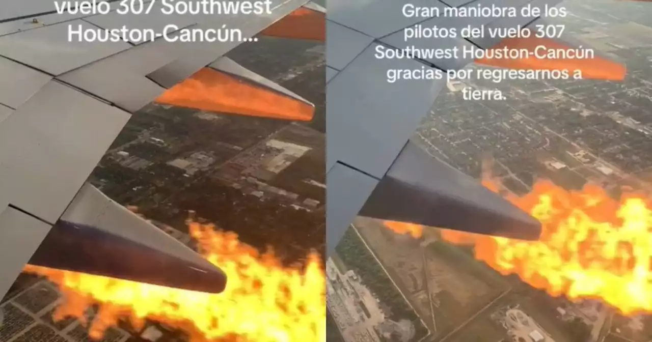 Incendio en turbina de un avión quedó registrado en video: generó pánico en pleno vuelo